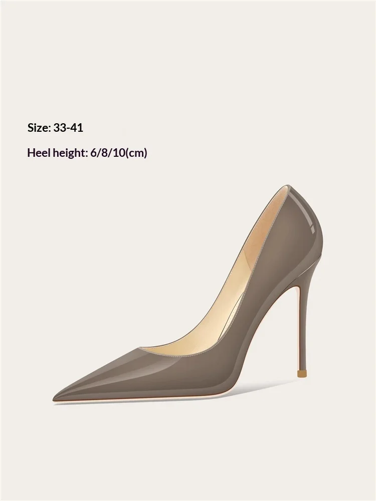 

Новые весенние пикантные туфли из лакированной кожи с острым носком, банкетное платье, женские туфли большого размера на высоком каблуке небольшого размера