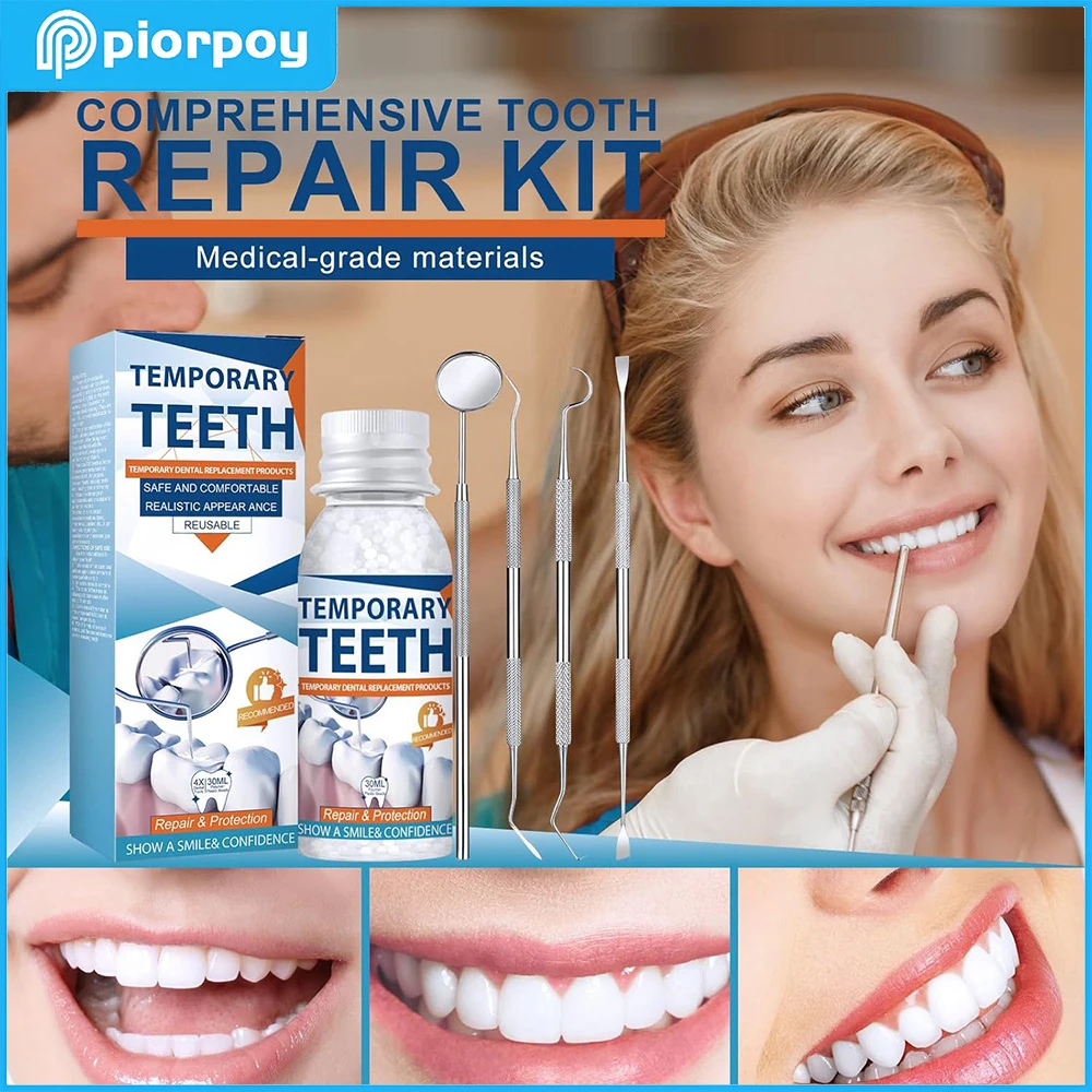 

PIORPOY Временный полимерный набор для ремонта зубов, твердый клей для вставных зубов, формируемый твердый клей, клей для протезов, гель для отбеливания зубов, Прямая поставка