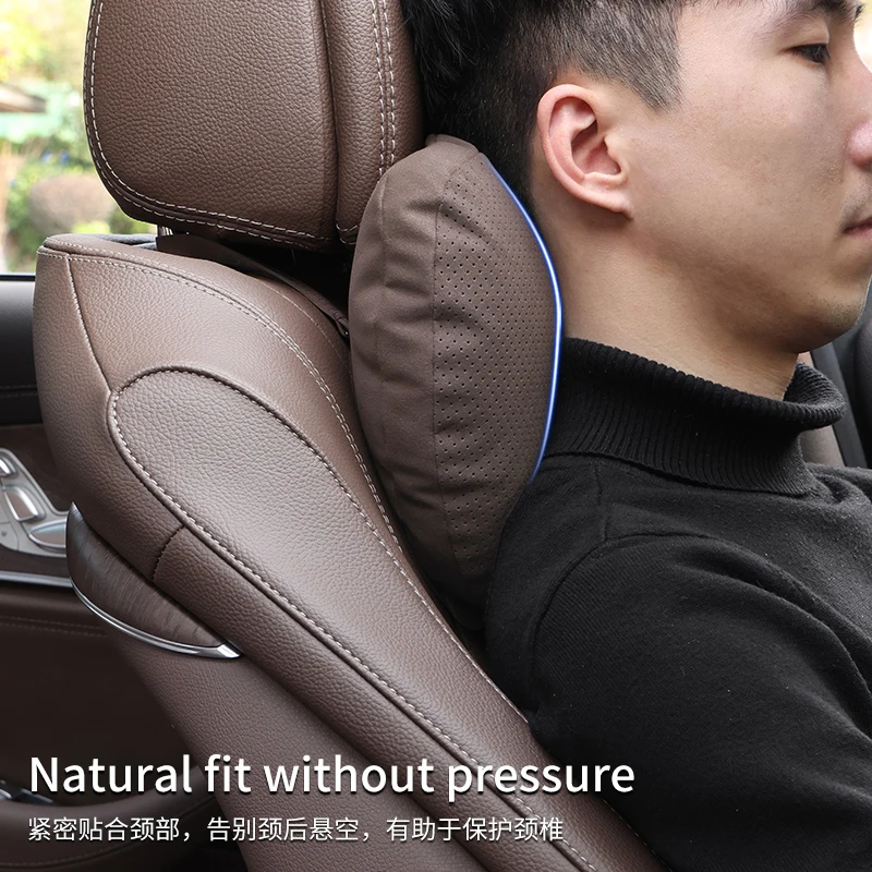 For Genesis G70 G80 G90 GV60 GV70 GV80 GV90 Suede Car Headrest Neck Support Seat Lumbar support Soft Neck Pillow Car Accessories