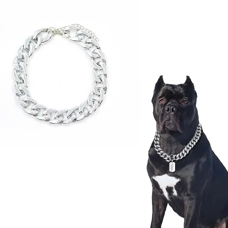 Small and Medium Dog Dog Collar Chain Plastic Bulldog Necklace Collar Pet Accessories Small Pet Necklace Accessories