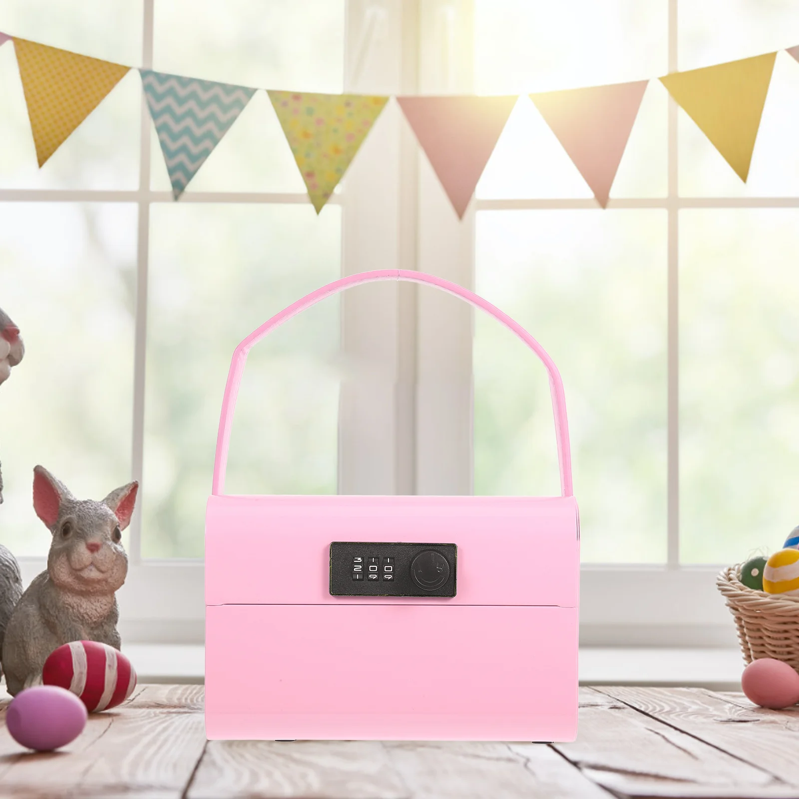 Petite tirelire en métal avec mot de passe portable, pot de monnaie mignon de couleur unie, boîte de verrouillage sûre pour enfants, stockage sécurisé d'argent