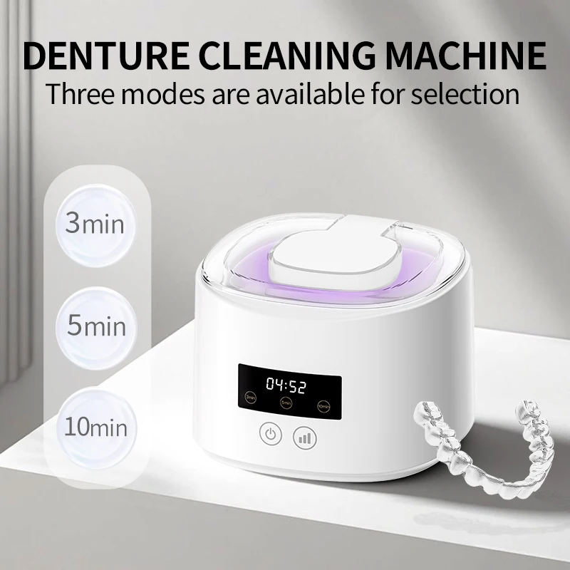 Portable High-Frequency Vibration denture Cleaning Machine, USB Powered, for Jewelry, Eyeglasses, Watches, Home Use