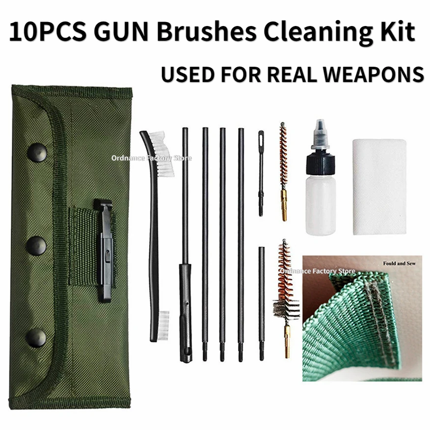 10PCS/Pack AR15 M16 M4 Gun Brushes Cleaning Kit Airsoft Pistol Cleanner 5.56mm .223 22LR .22 Tactical Rifle Gun Brushes Set