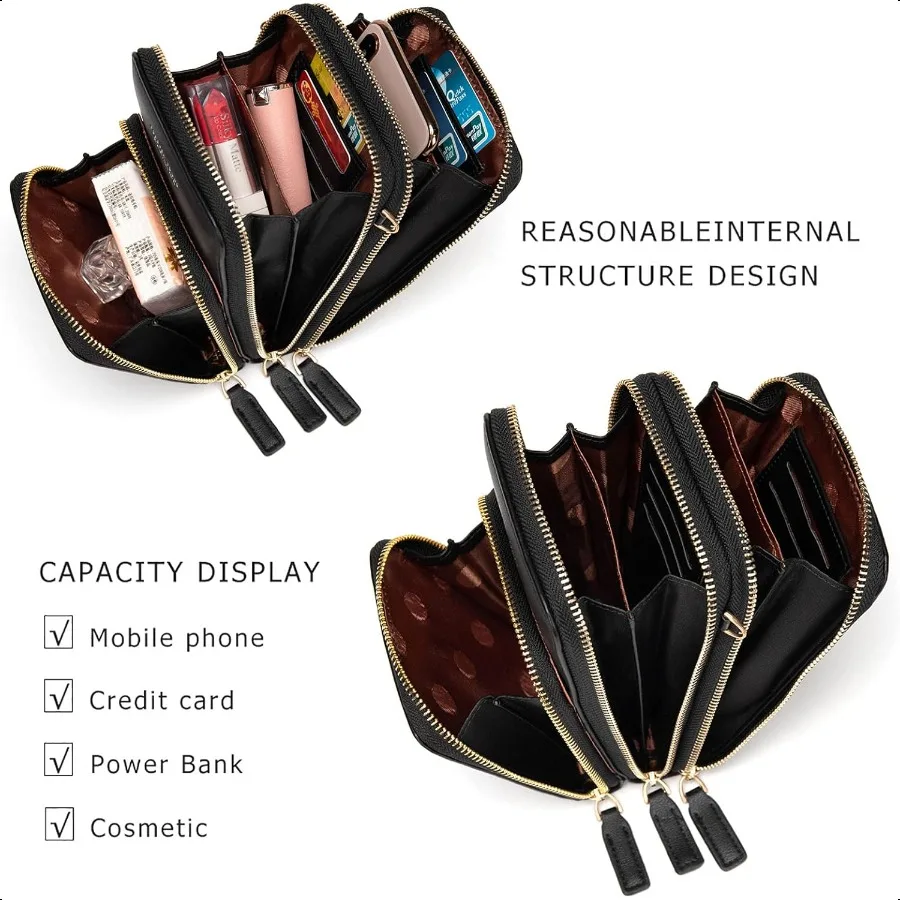 حقيبة هاتف محمول صغيرة عبر الجسم للنساء حقيبة يد صغيرة فوق الكتف مع فتحات لبطاقة الائتمان