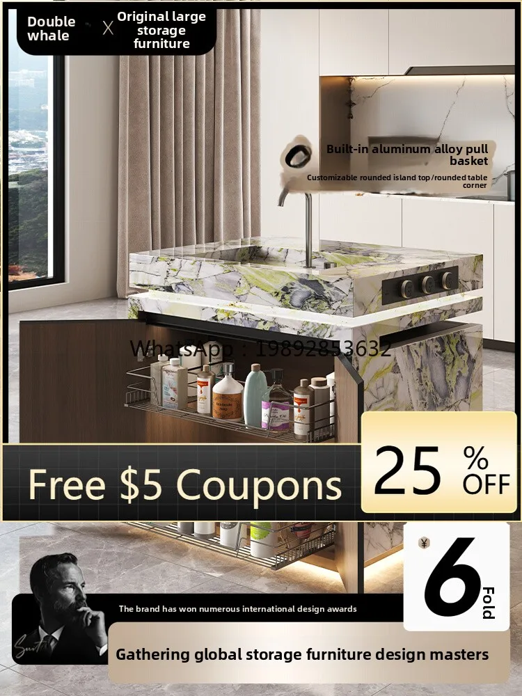 

LYY Table Cabinet Dining Table Kitchen High-end Inverted Table Light Luxury Rock Board Integrated Restaurant Home Use