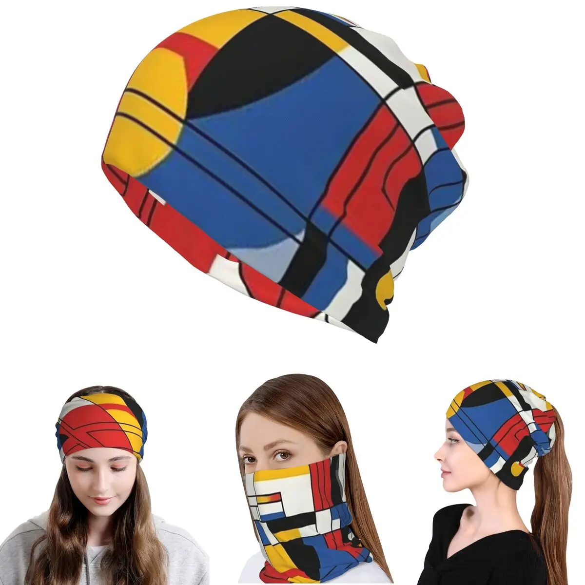 

Piet Mondrian Bandana Neck Gaiter Mask Scarf Warm Headwear Beanies Hat Unisex Adult Washable