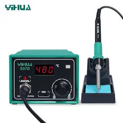 YIHUA 937D High Quality 110V/220V 45W Temperature Control Digital Soldering Station Rework Stations Pluggable Hot Air Gun