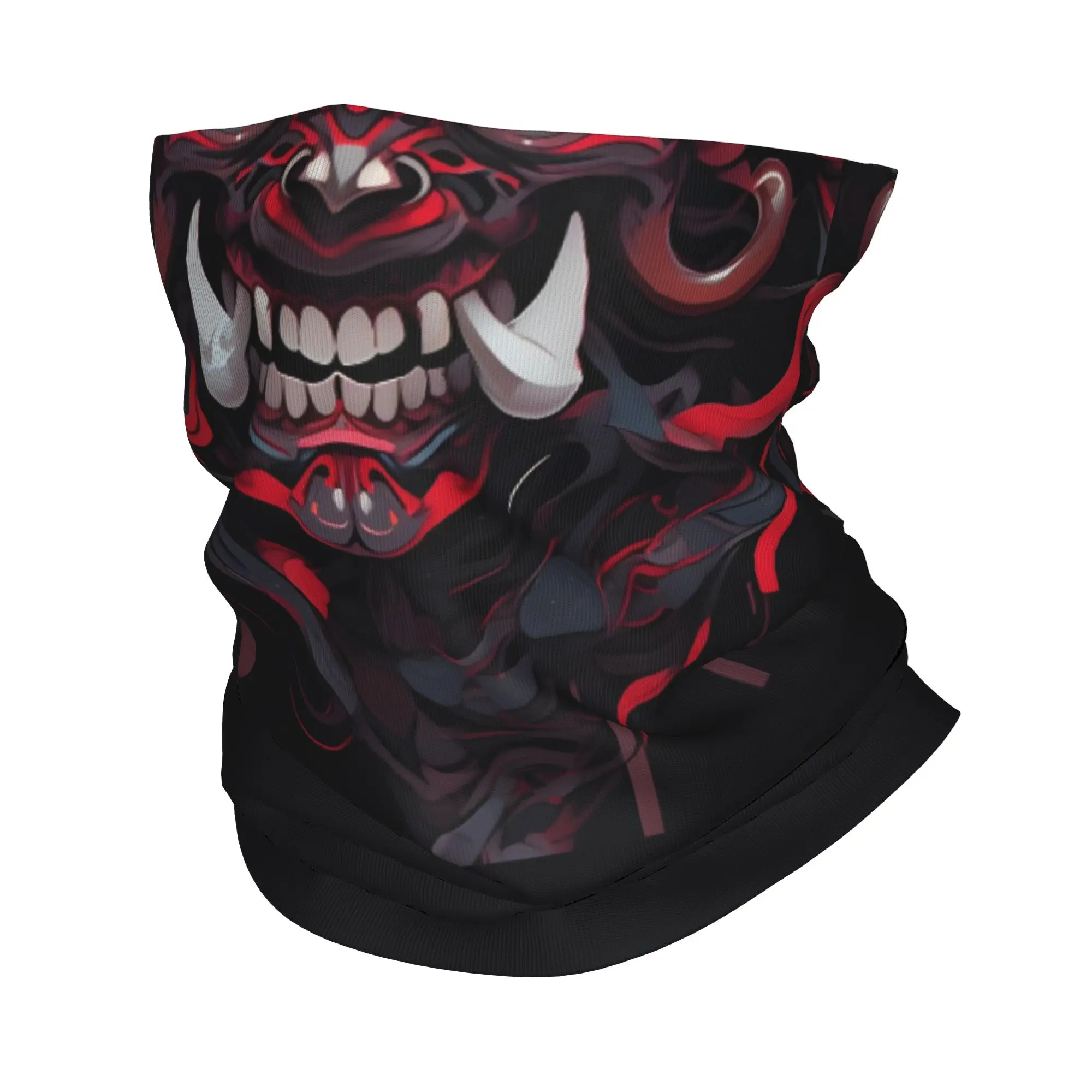 

Бандана на заказ Samurai Oni Demon, теплая бандана для шеи, мужской и женский зимний походный лыжный шарф, гетры, крутой японский чехол для лица дьявола