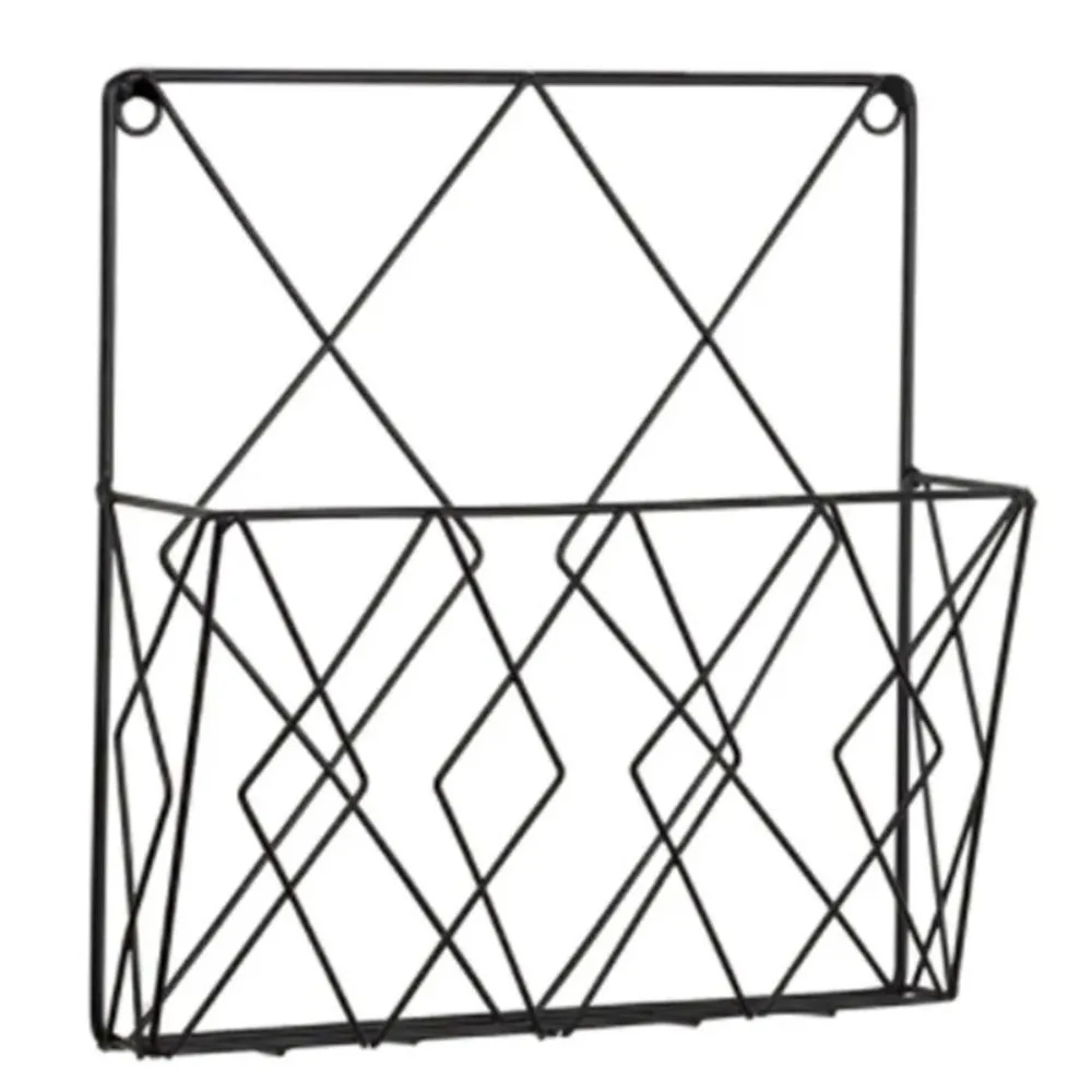 

Wall Mounted Wall Files Folder Iron Wire Hollow-out Book Newspaper Storage Rack Rust Resistant Metal Magazine Holder Office
