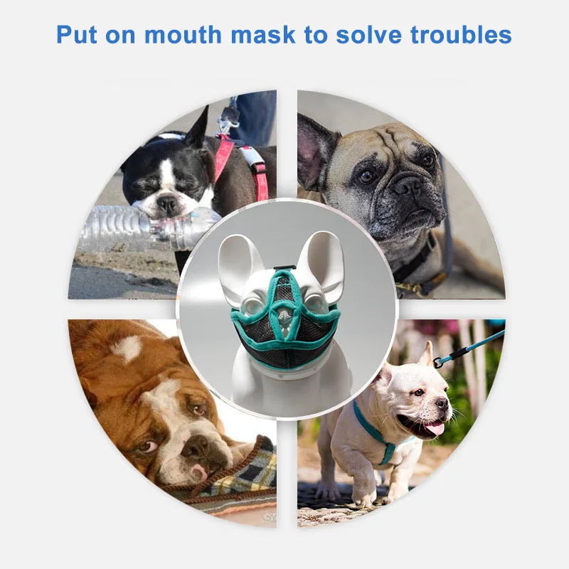 Short Snout Dog Muzzles For Training Dog Mask Flat Face Dog Muzzle For Biting Chewing Grooming