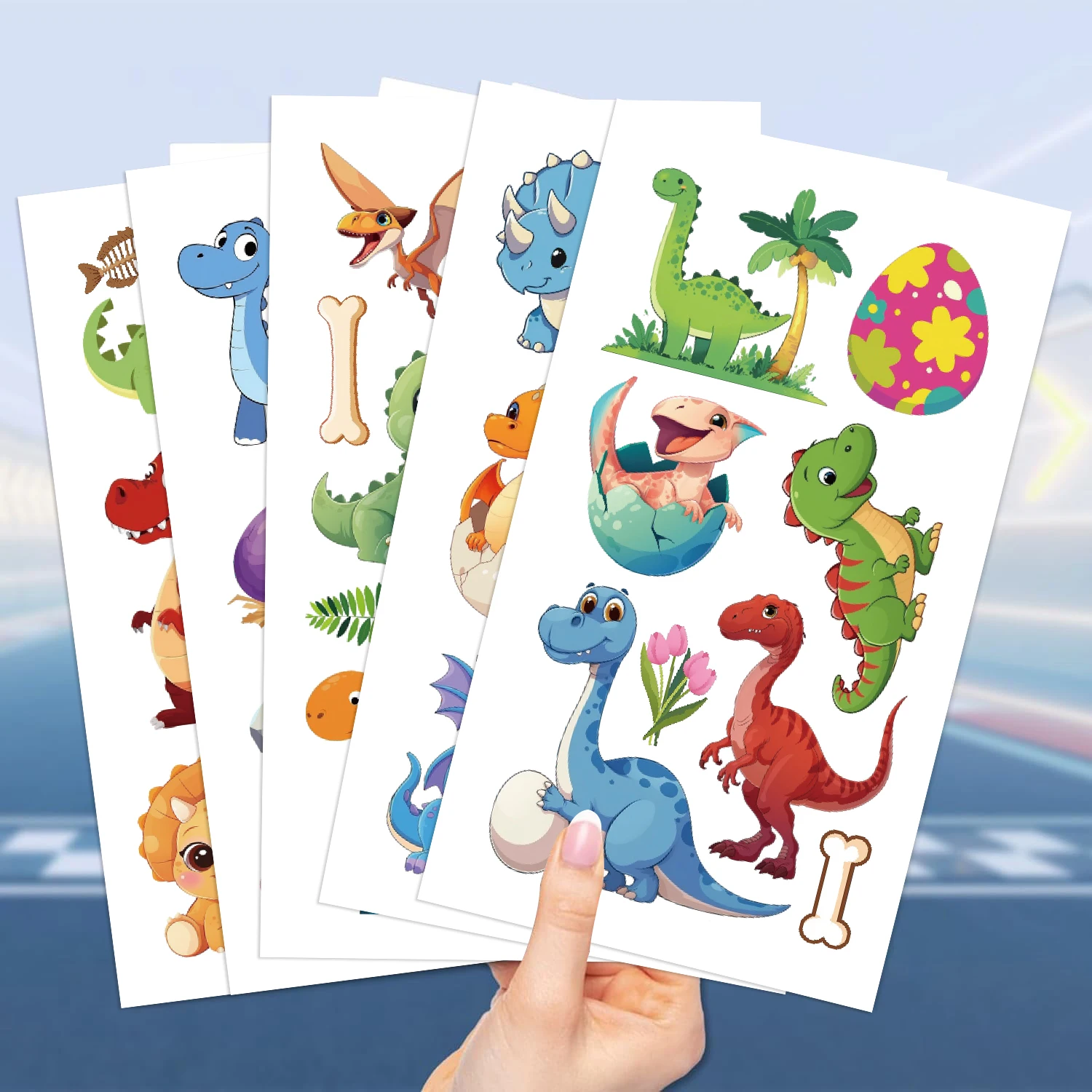 10Sheets Dinosaur Temporary Tattoos Dino Waterproof Realistic Animals Tattoo Stickers For Boys Girls Birthday Party Favors﻿