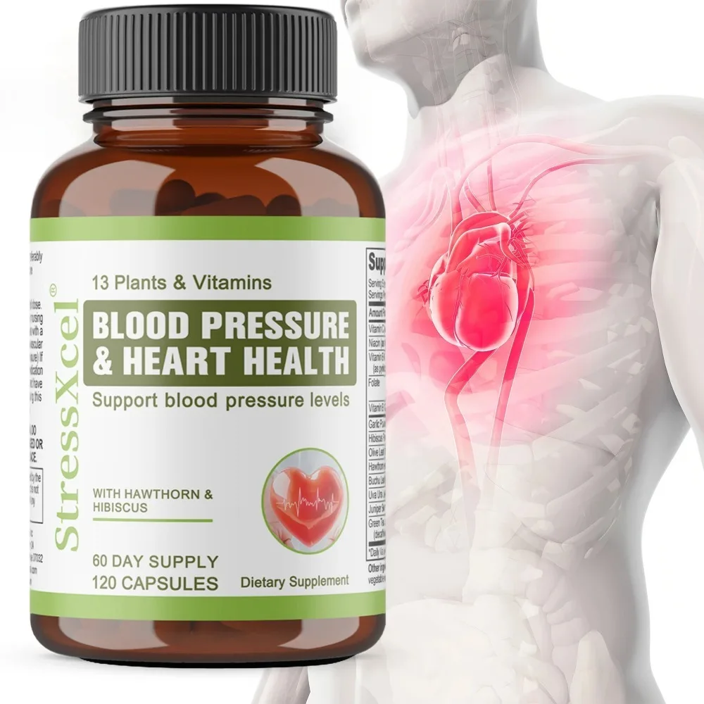 

Blood Pressure Support - Supports Cardiovascular Health, Boosts Energy and Immunity, for Heart Health - with Hawthorn & Hibiscus