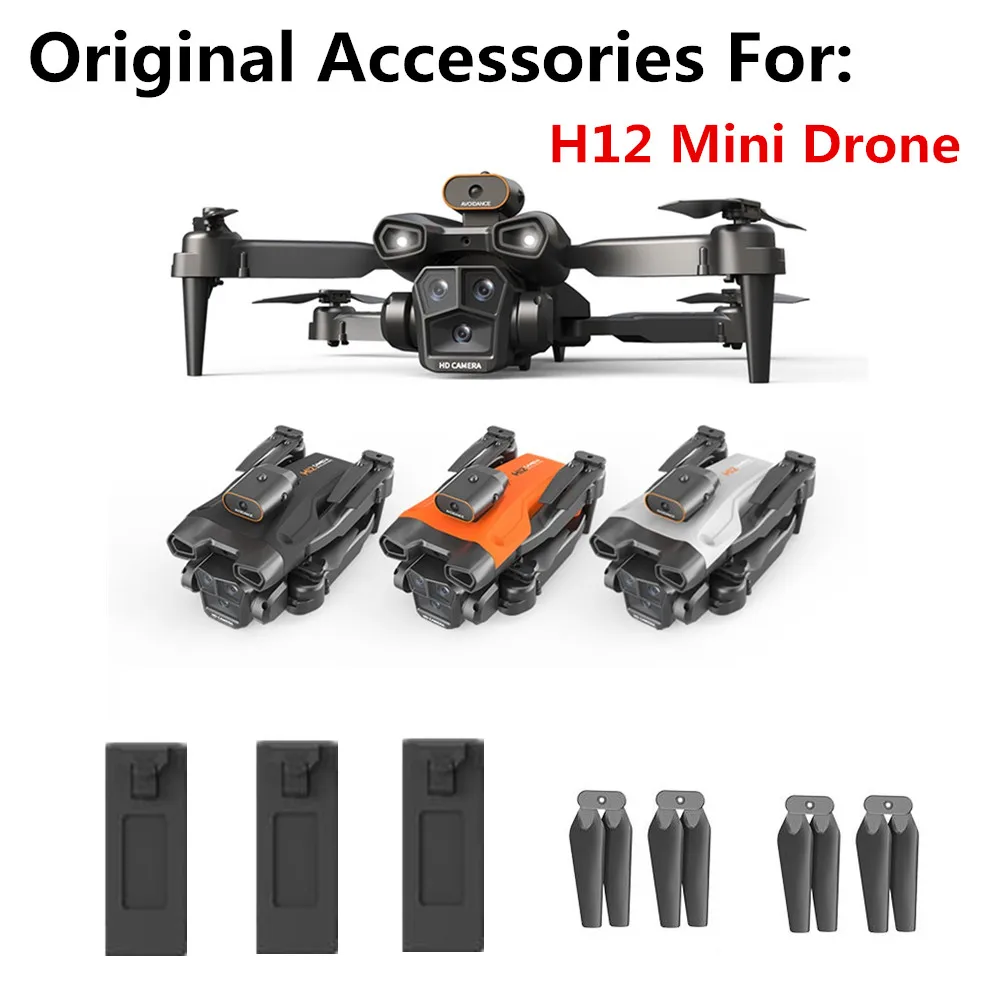 H12 Mini Drone Original Accessories 3.7V 1800Mah Battery/ Propeller Blade/ USB Line/ For H12 Drones H12 Drone Spare Part