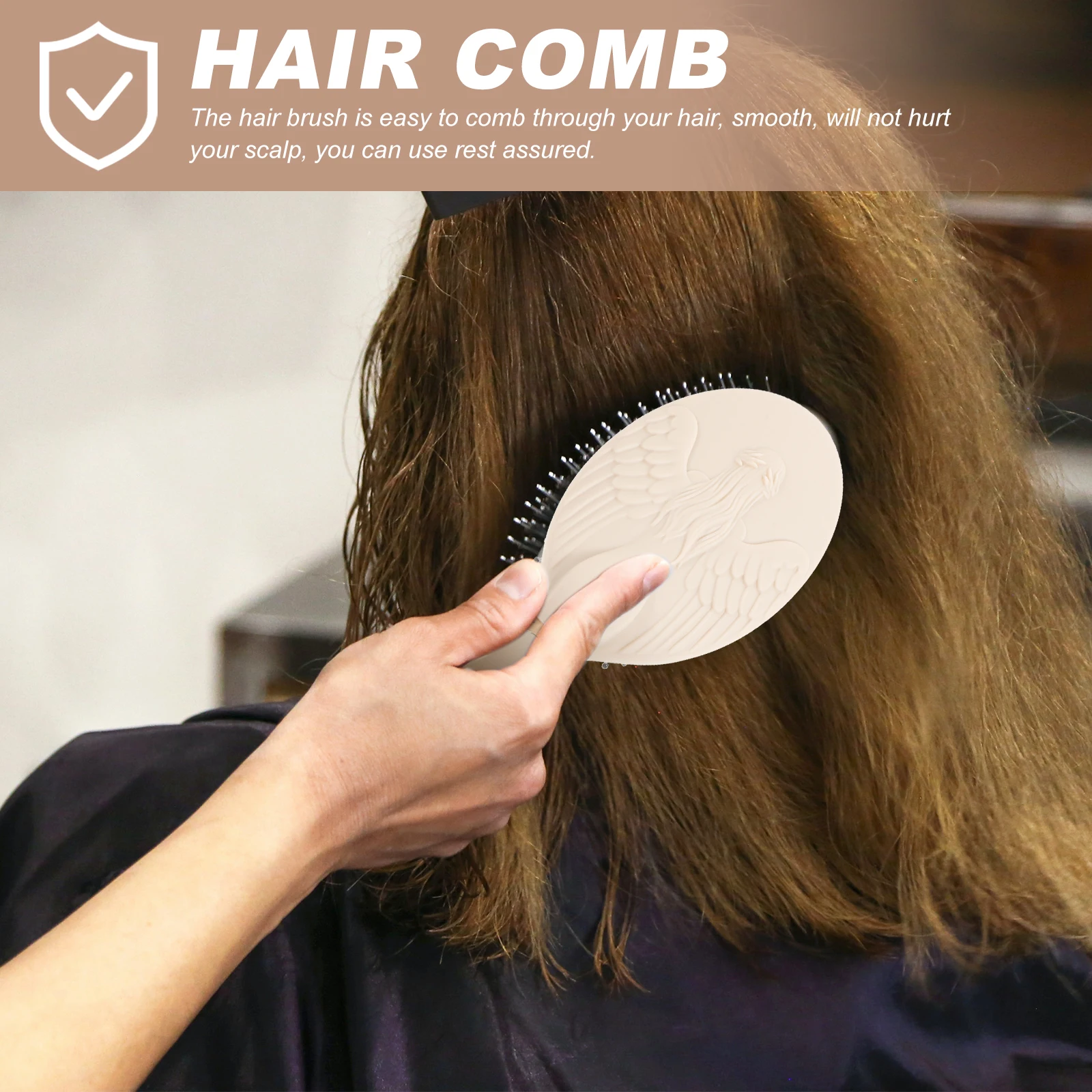 

2 Pcs Oval Comb Plastic Hair for Women Paddle Brush Detangle Styling Combs Scalp