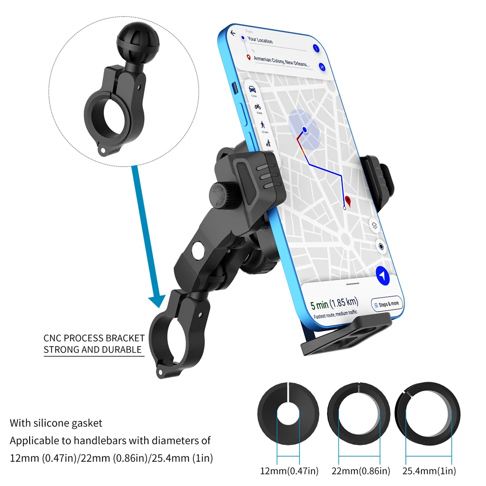 Держатель для телефона на мотоцикле, анти-тремтящееся крепление для телефона на мотоцикле, регулируемый навигационный кронштейн для мотоцикла