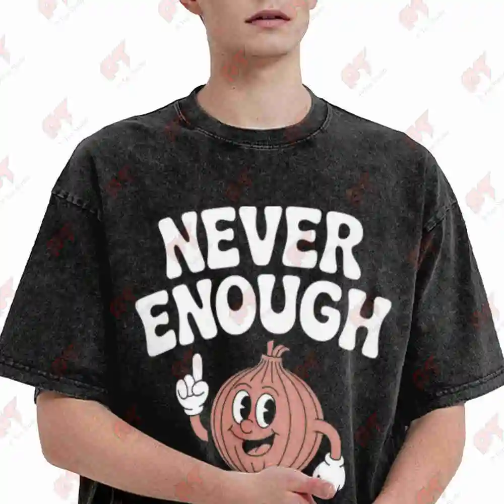 Onion Funny I Love Onions Never Enough Vintage Washed Tee Pure Cotton T-Shirt