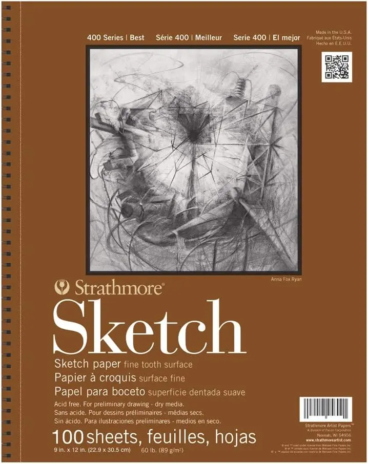 

9x12 Inch Sketch Pad, 100 Sheets - Artist Sketchbook for Drawing & Illustration