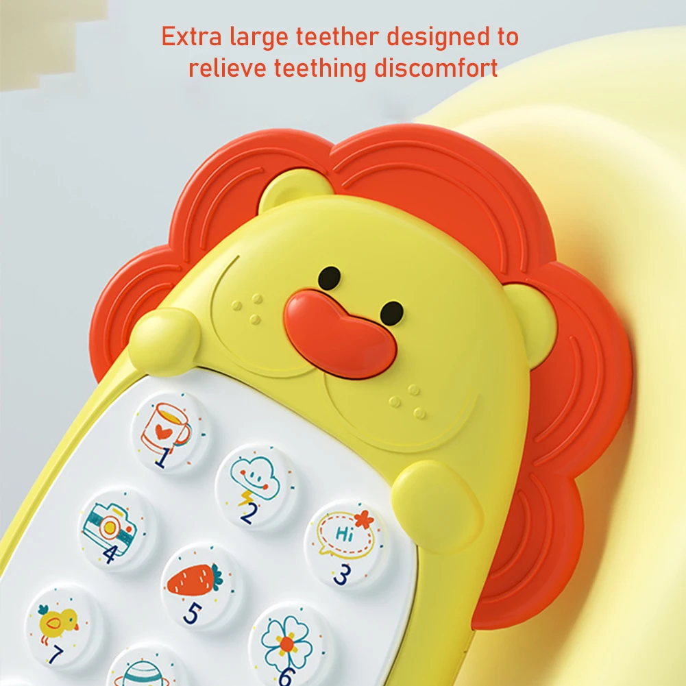 Children's Lion Toys Mobile Phones Baby Chewable Puzzle Multifunctional Music Phone Boys and Girls Without Battery