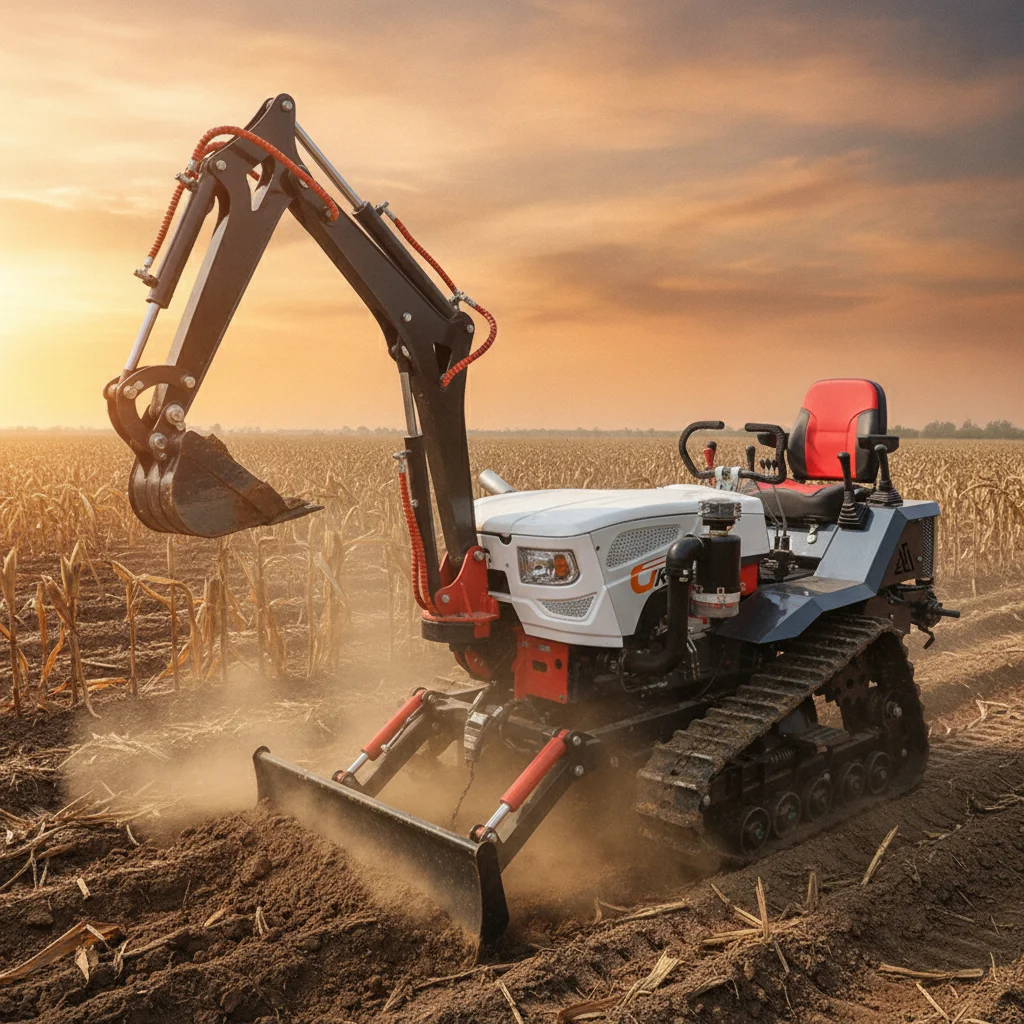

50HP Heavy Duty Mini Crawler Tractor Rubber Track Diesel Machine For Paddy Field Harvest Preparatory Work