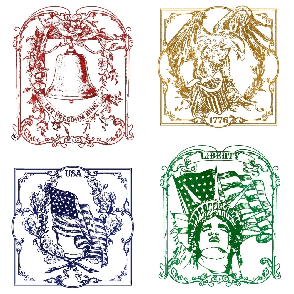 Let Freedom Background Clear Stamps Cutting Dies for New June 2024 Scrapbooking Paper Making Bee Frame Craft Card