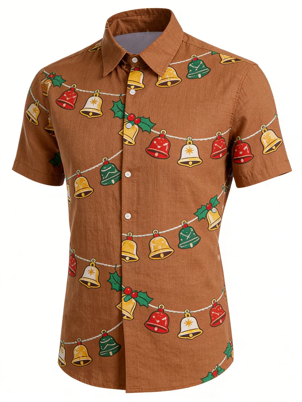 メンズ サンタクロース スリー 3D プリント レッド シャツ ハワイアン トロピカル カジュアル シャツ フェスティバル パーティー 衣類 メンズ 新年トップ メンズ