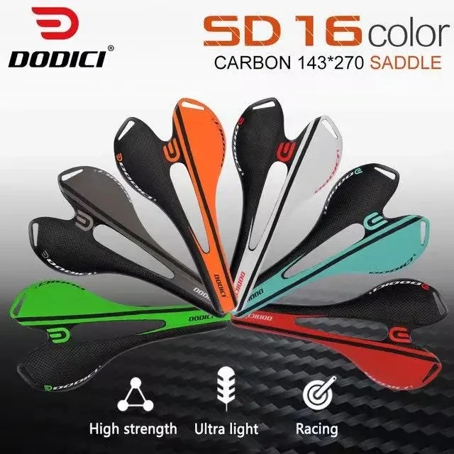 

3K Carbon Fiber Bike Saddle Riding Ultra-Light Road Bike Saddle 270*143 Men And Women Mountain Bike Hollow Seat Bike Accessories