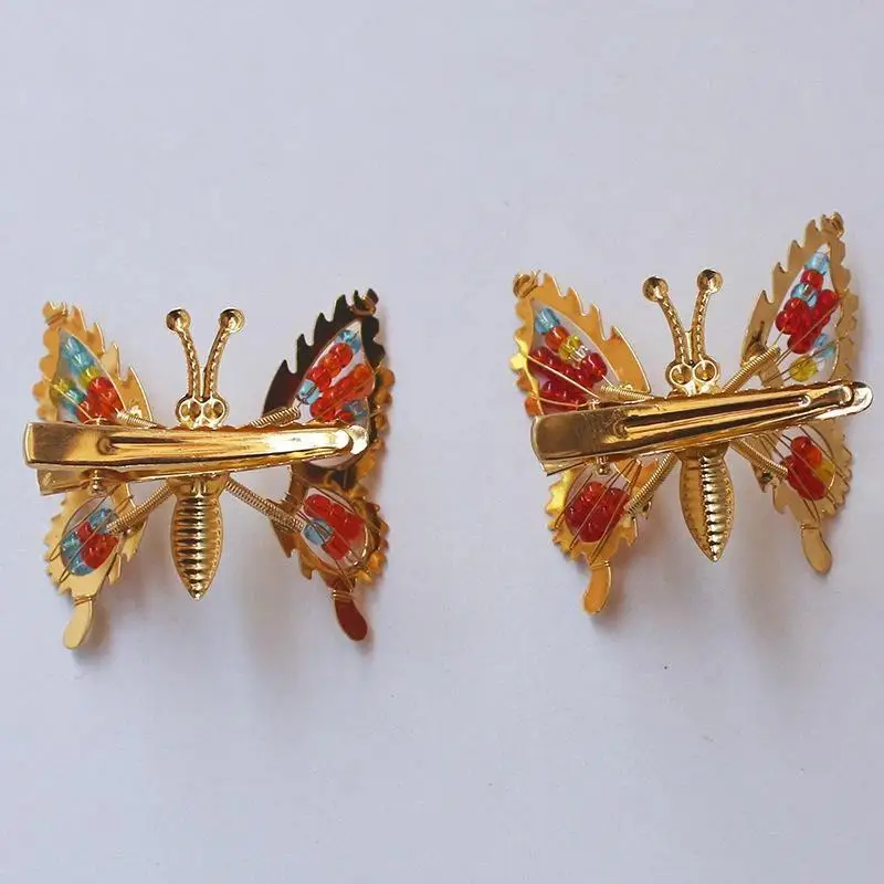 12 Stück 3D-Bewegliche Schmetterlings-Haarspangen Metall-Haarschmuck mit Beweglichen Flügeln Haarspangen für Frauen, Mädchen und Kinder – Detail 10