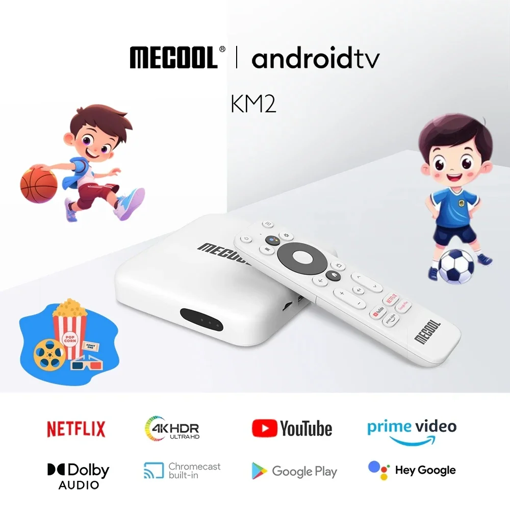 Gtop Mecool KM2 IPTV Smart TV Box Android 11.0 Сертифицированный Google Dolby TV-Box DDR4 Wi-Fi 4K Медиаплеер Set Top MYTV