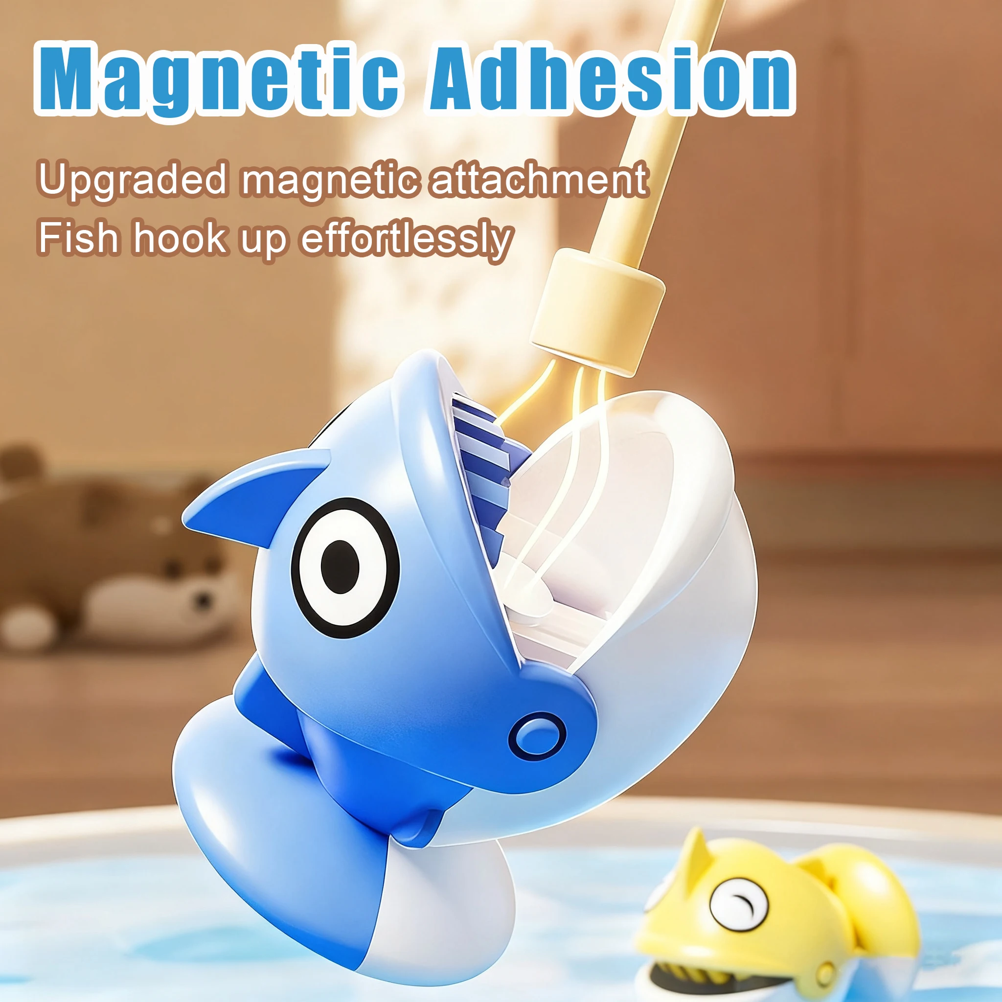 자석 낚시 게임 - 어린이를 위한 교육용 학습 장난감, 2/6개의 낚싯대와 25/35/45개의 물고기 포함, 소근육 발달