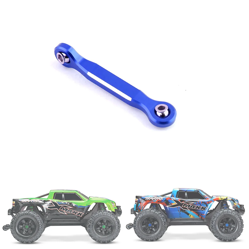 アルミ合金ステアリングサーボリンケージ,1:5 traxxas x-maxx xmaxx 6s 8s rcモンスタートラック用タイロッド,アップグレードパーツ,ブルー