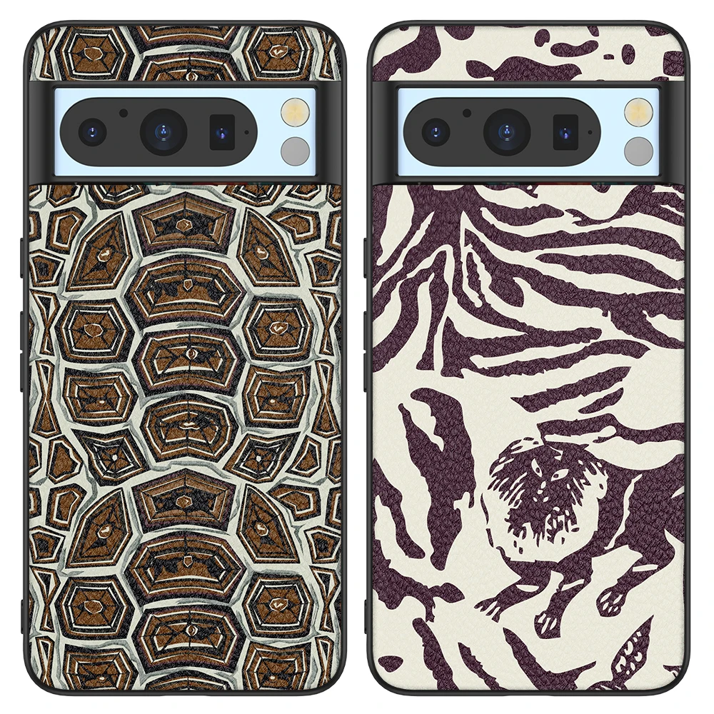 Back Cover Leather Case for Google Pixel 4 XL 4A 5 5A 5G 6 Pro 6A 7 Pro 7A 8 Pro 8A High Quality with Snake Skin Pattern Print