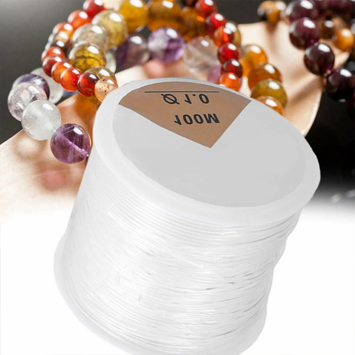 100m White Transparent Circular Transparent Fish Silk Elastic Thread Color Crystal Thread Diy Bead Elastic Rope 0.6mm 0.7mm