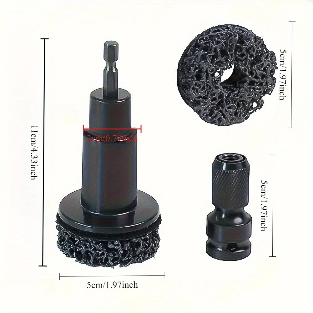 Wheel Hub Axle Brake Disc Grinding Head - Hardened Plastic Model - Wheel Hub Rust Removal Tool + 5 Grinding Heads