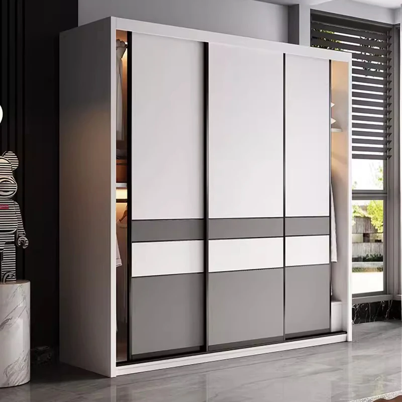 

Modern Luxury Wardrobes Clothes Display White Clothing Rack Storage Cabinets Apartment Wooden Closets Abiertos Hotel Furniture