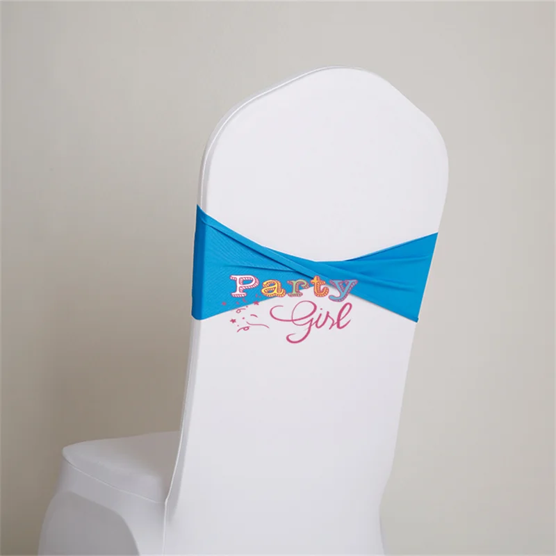 50pcs Back Pleated Lycra Chair Band Spandex Chair Sash Bow Fit Chair Cover Wedding Event Party Christmas Decoration
