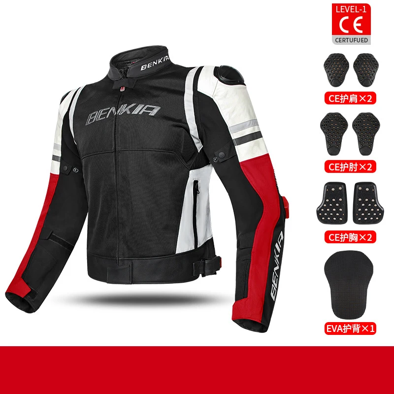 Motorcycle Jacket Men's Motorcycle Leather Jacket Breathable Moto Clothes Wear Resistant Motorcycle Accessories Shock Absorption