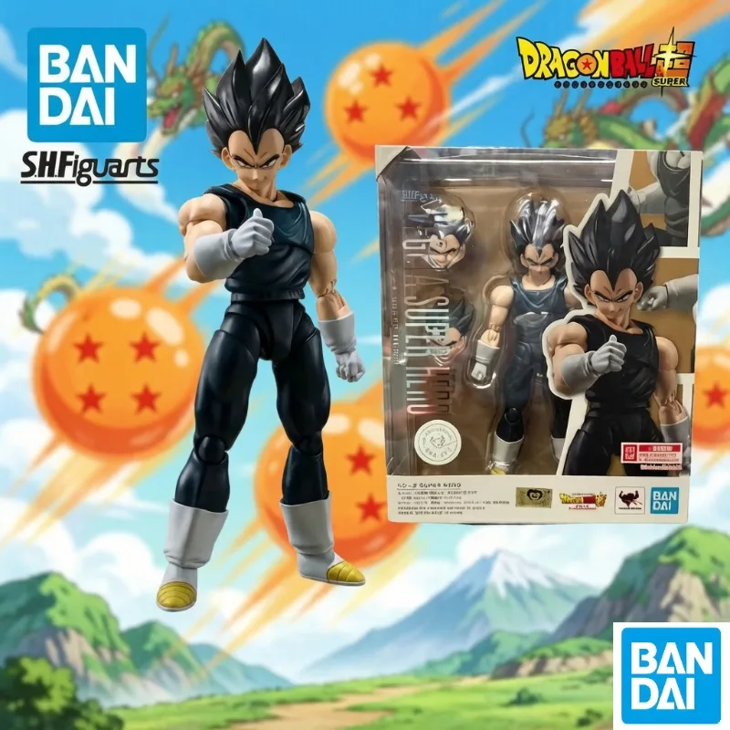 

В наличии Оригинальный Bandai S.H. Фигурка Figuarts Dragon Ball Super Super Hero Vegeta с черными волосами, аниме-серия, модель, игрушка, подарок