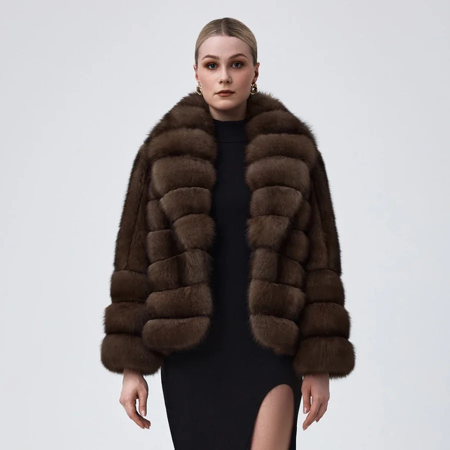 

Natural Fur Coat Women's Jacket Luxury Warm Winter Coats Genuine Fox Fur Coats Fashion New Real Fur Jackets