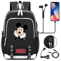 Disney Mickey Mouse Backpack Canvas Printed Backpack Teen School Bag for Girl Boy Large Capacity Bookbag for Kid Gift