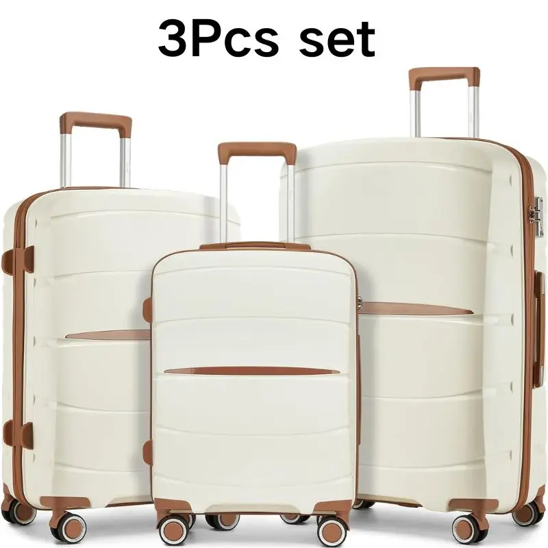 S/M/L Kono Carry-On Suitcase - Lightweight Polypropylene Hardside Trolley Luggage with 4 Spinner Wheels & Tsa Lock