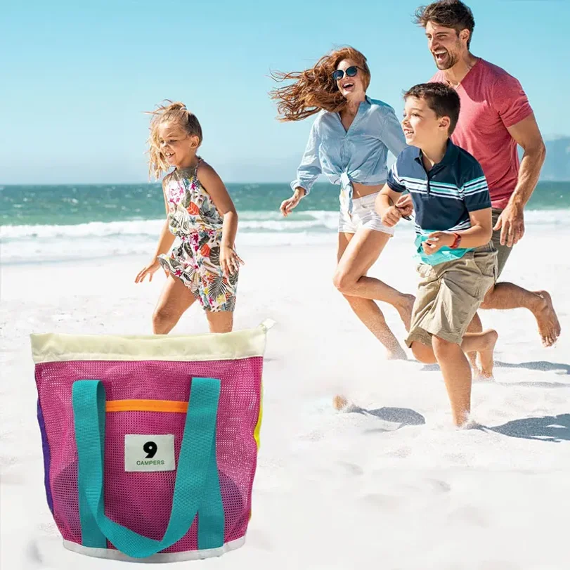 

1 Piece Beach Bucket - Bathing Storage Bag, Portable Mesh Toiletry Tote for the Seaside