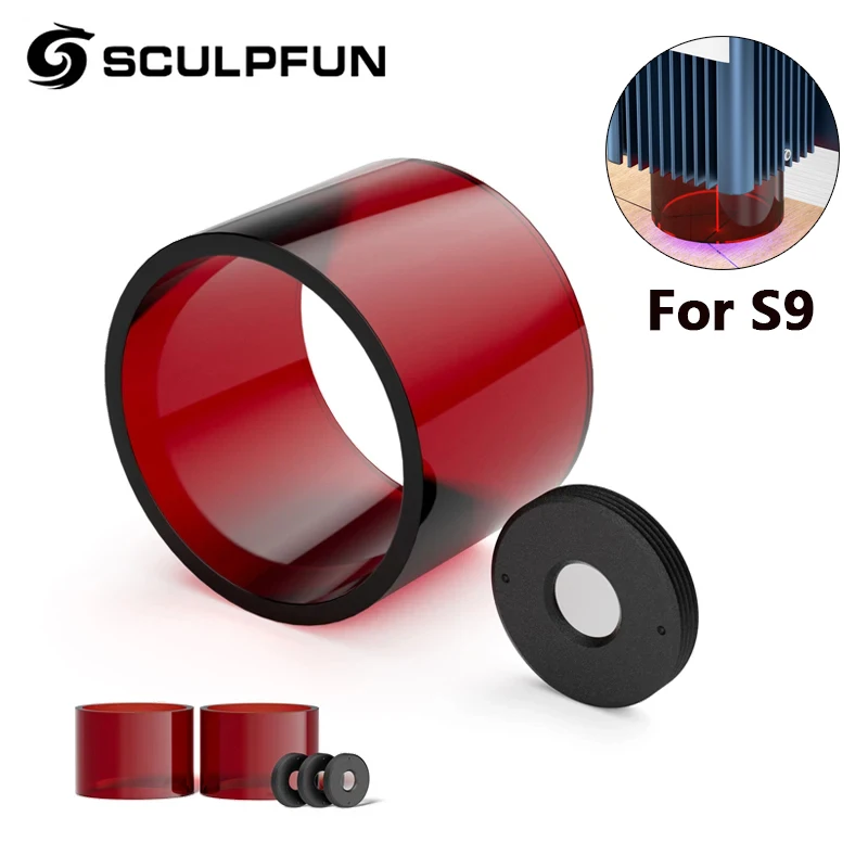 SCULPFUN S9 Focus Lens 3Pcs Sealing Rings + Standard Lens for Laser Engraving Machine Transparent Anti-Oil And Anti-Smoke