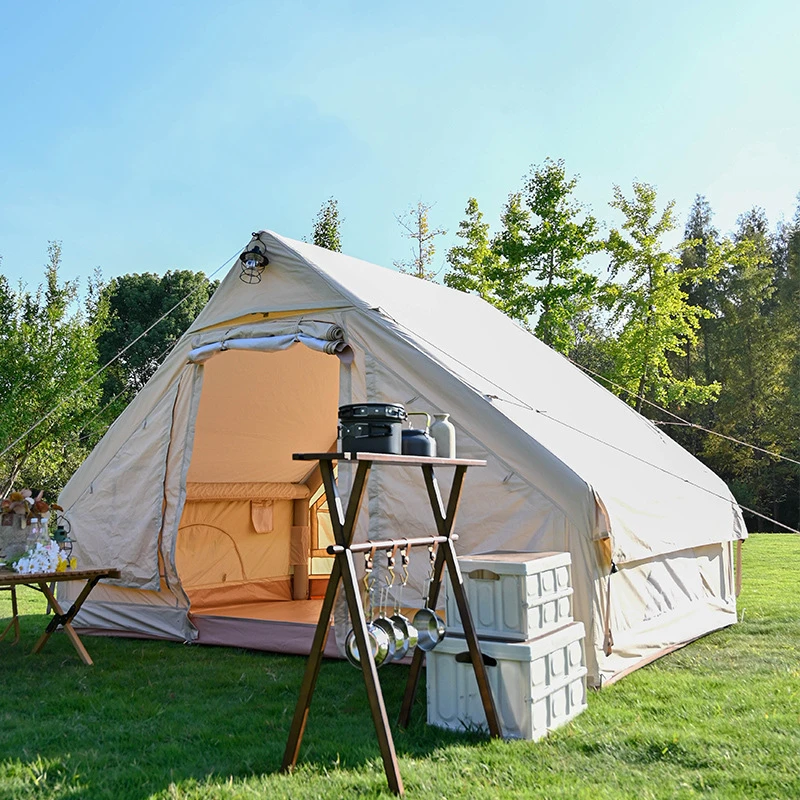 

Надувная палатка для кемпинга из ткани Оксфорд, всесезонная, с одной спальней, водонепроницаемая конструкция