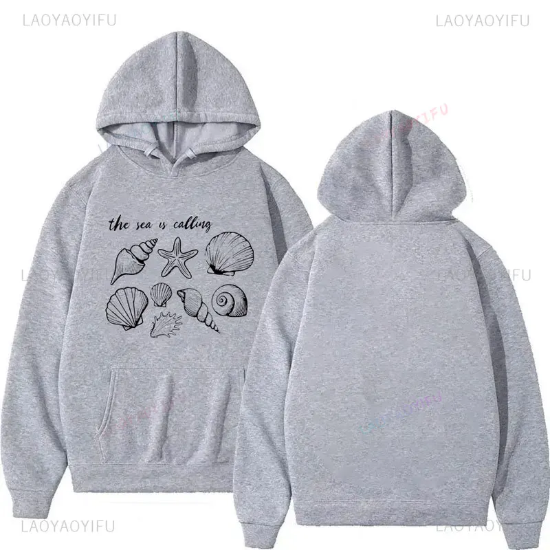 

Sea Shell Beach Calling Aesthetic Ocean Lover Gift Hoodie Fashion Women's Long Sleeve Clothing Hoodies Comfortable Pullover