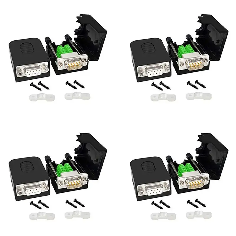 

A98E-DB9 Solderless Connector RS232 D-SUB Serial To 9-Pin Port Terminal Male Female Adapter With Case (4Pcs-Male+4Pcs-Female)