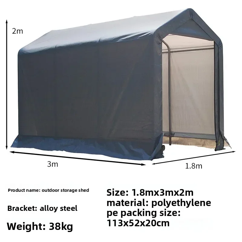Durable Outdoor motorcycle shed, rainproof, dustproof, sunscreen, carport, storage room, canopy, garden, storage shed, garage