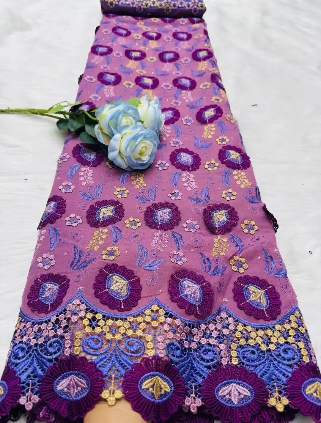 African Soft Cotton Voile Swiss Lace High Quality Applique Flower Nigerian Wedding Dress Latest Fashion From Switzerlan