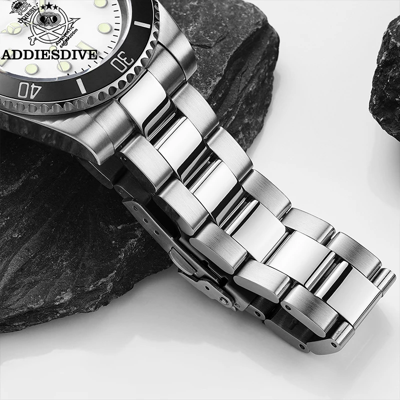 ADDIESDIVE-Montres-bracelets mécaniques en acier inoxydable pour hommes, montres de luxe, verre saphir, NH35, montre étanche 20 bars