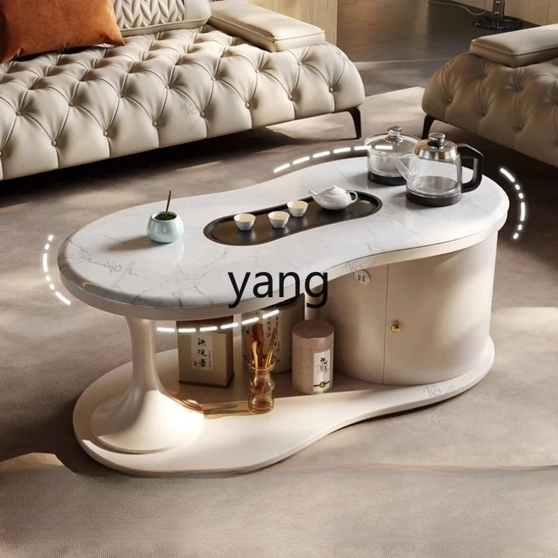 

MMcloud rock slab coffee table tea making integrated small apartment living room household coffee table TV cabinet combination