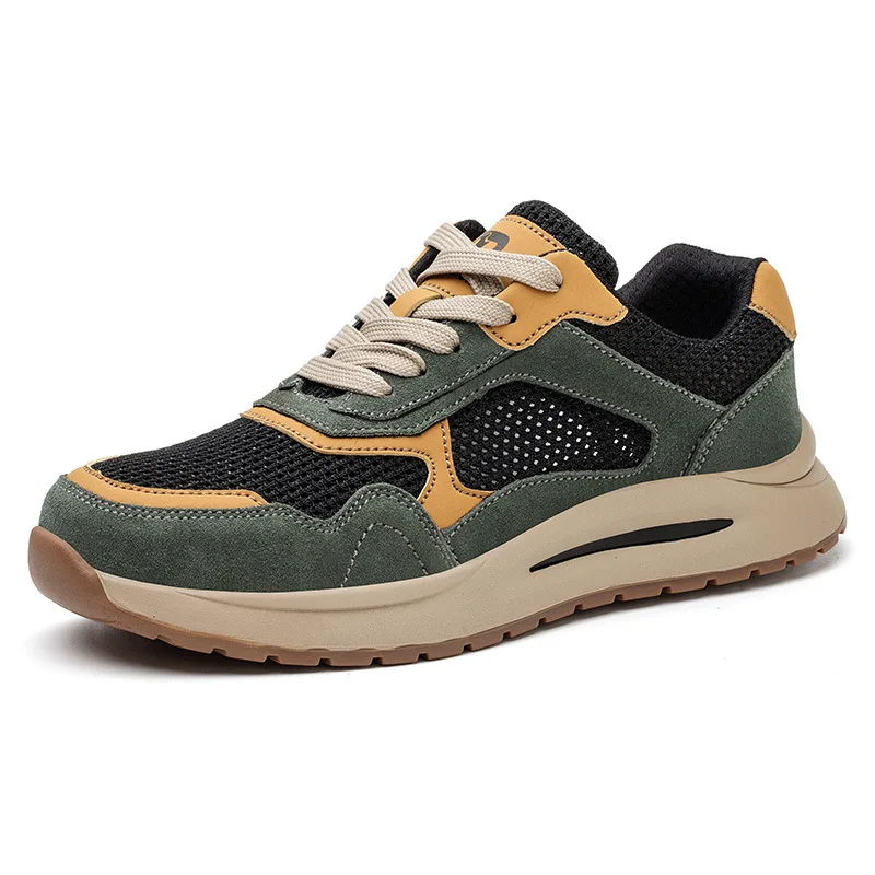 남성용 여름철 안전화, 스틸토캡, 충격방지, 펑크방지, 통기성 좋은 경량 작업화